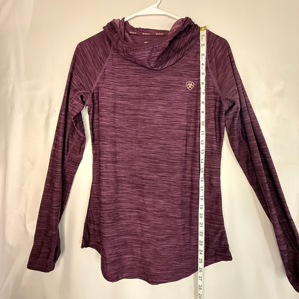 Ariat AriatTEK Hoodie Women S Purple Space Dye Cowl Neck Thumbhole Excellent - Picture 4 of 13